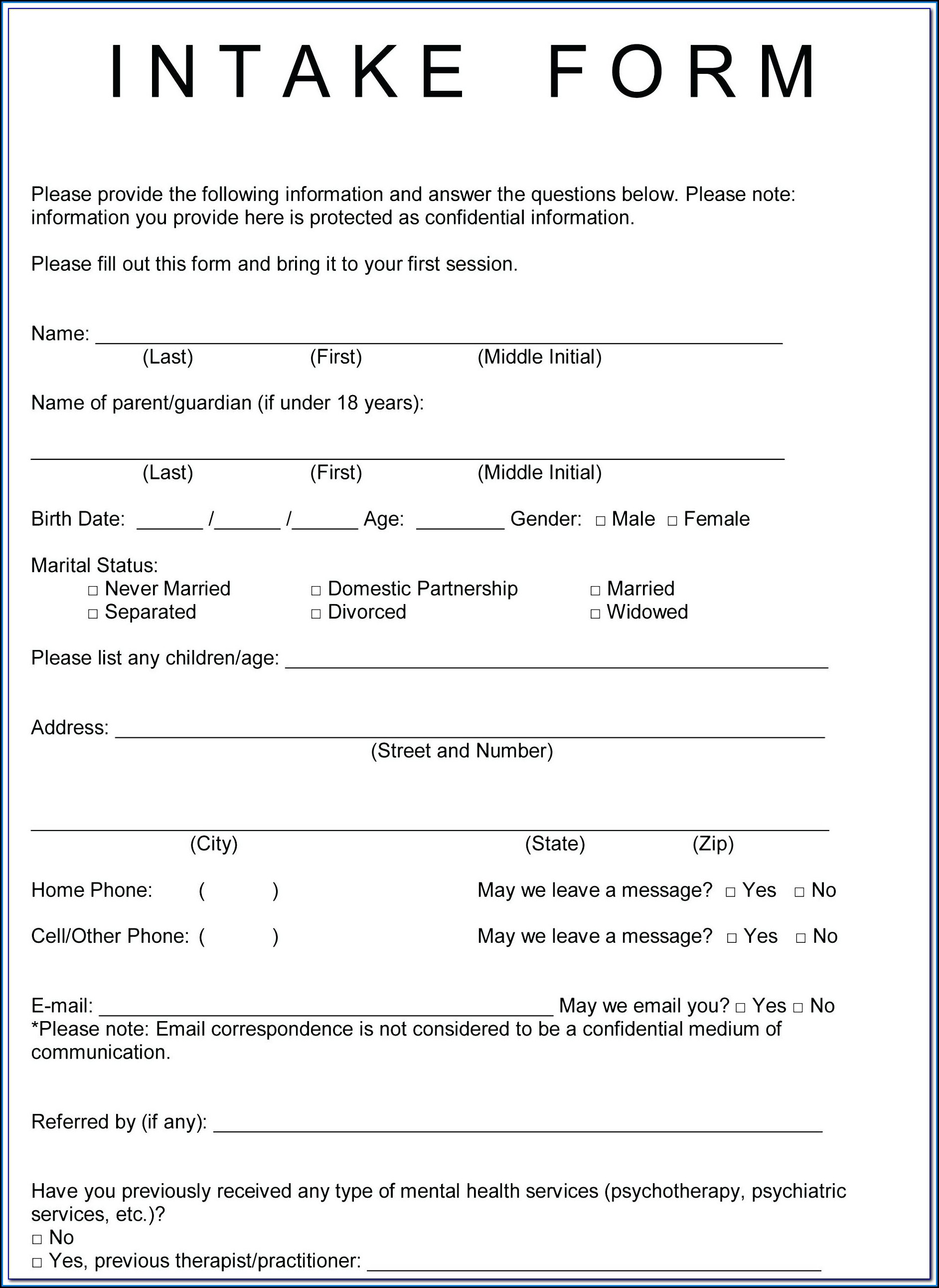 Free Esthetician Client Intake Form