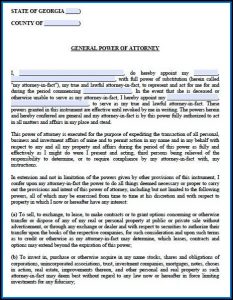 Free General Power Of Attorney Form Georgia