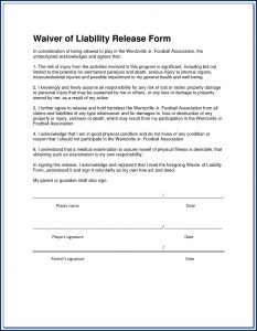 Free Liability Release Form Template