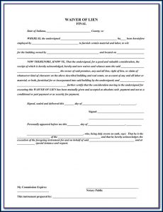 Free Lien Waiver Form Georgia