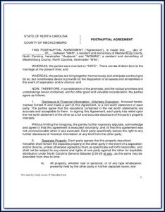 Free Postnuptial Agreement Form Pdf