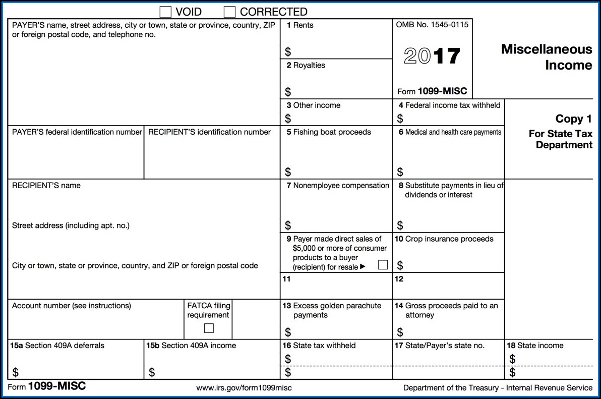 Free Printable 1099 Tax Form 2017
