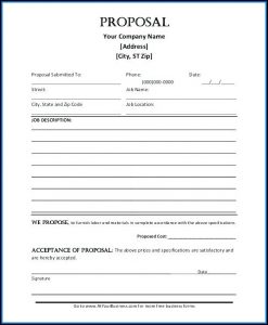 Free Printable Construction Proposal Forms