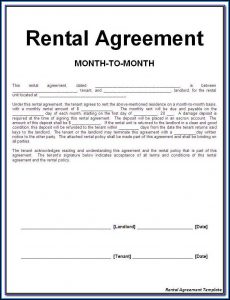 Free Printable Rental Agreement Forms California