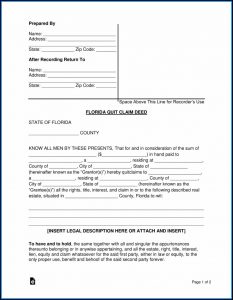 Free Quit Claim Deed Form Florida Pdf
