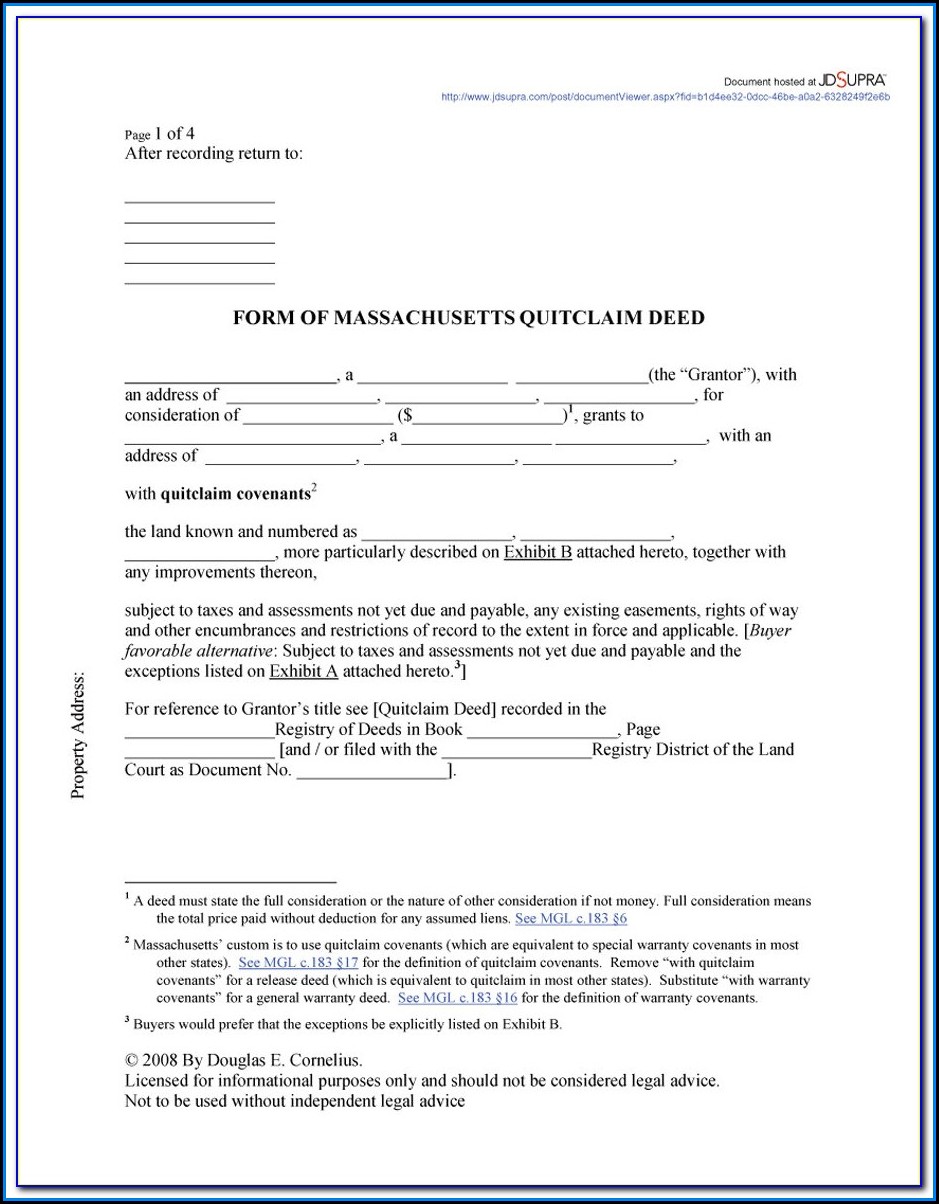 Free Quit Claim Deed Form For Volusia County Florida