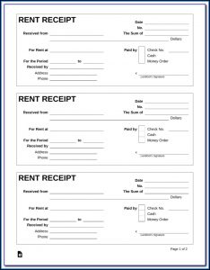 Free Rent Receipt Form