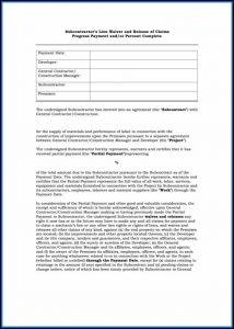 Free Subcontractor Lien Waiver Form Pdf