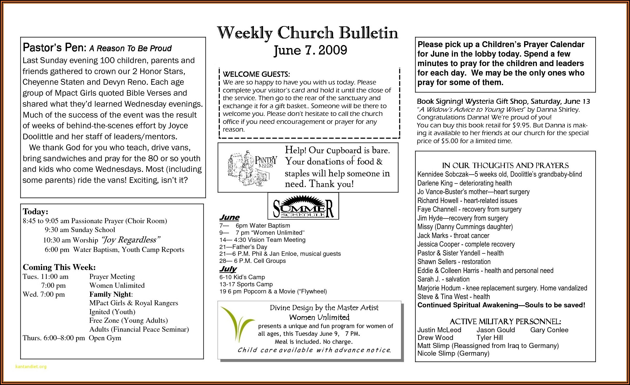 Free Word Templates For Church Programs