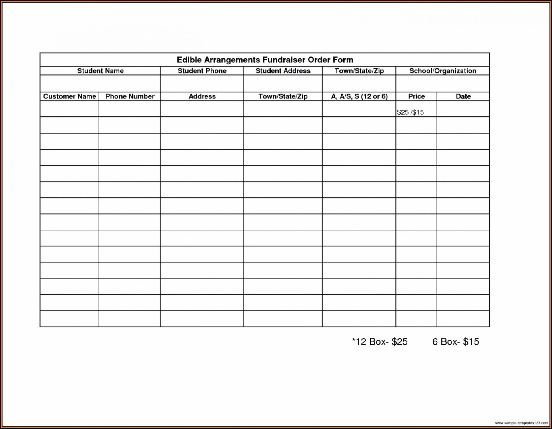 Fundraiser Order Form Template Free Download