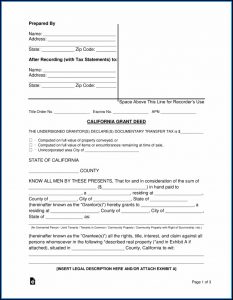 Grant Deed California Form Free