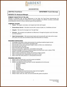 Hotel Maintenance Technician Job Description Resume