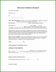 Illinois 5 Day Eviction Notice Form