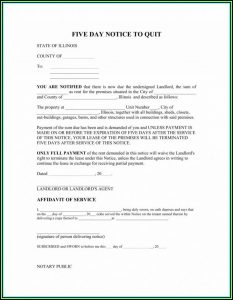 Illinois Five Day Eviction Notice Form