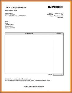 Invoice For Services Rendered Template Free