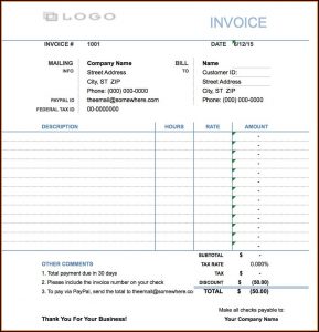 Invoice Template For Billing Hours