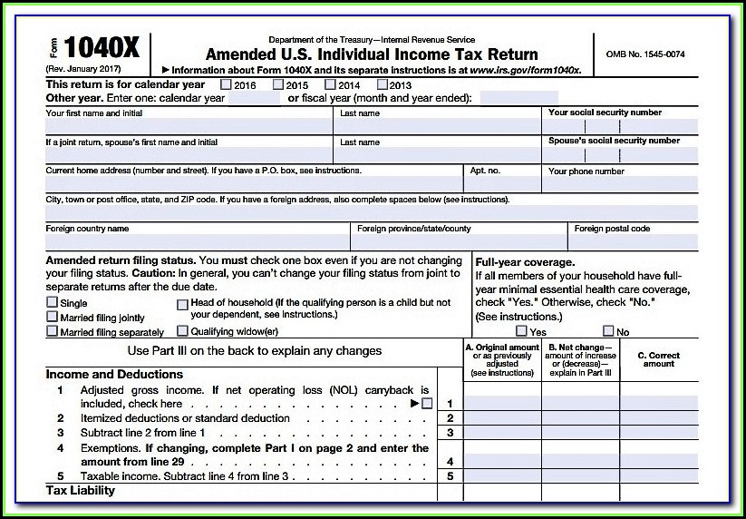 Irs Forms 1040x 2015