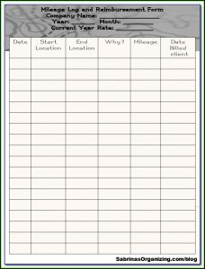 Irs Mileage Log Form Excel