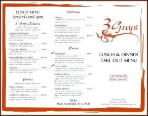 Italian Menu Layout Templates