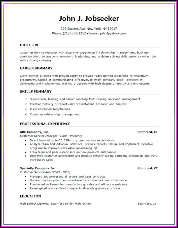 Latest Resume Templates Word Free Download