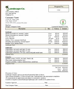 Lawn Mowing Bid Template