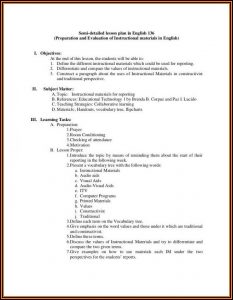 Lesson Plan Examples For High School English