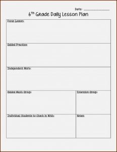 Lesson Plan Template For Middle School Math