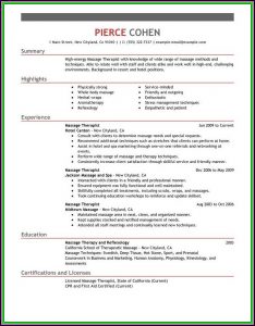Massage Therapist Resumes