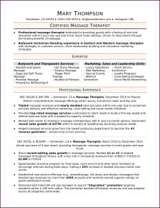 Massage Therapist Resumes Examples