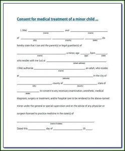 Medical Consent Form For Babysitter Printable