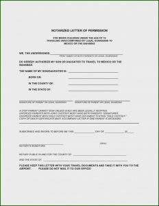 Medical Consent Form For Child Traveling Without Parents