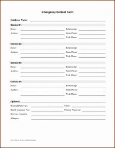 Medical Emergency Contact Form Template