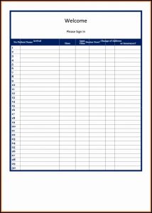 Medical Office Sign In Sheet Template