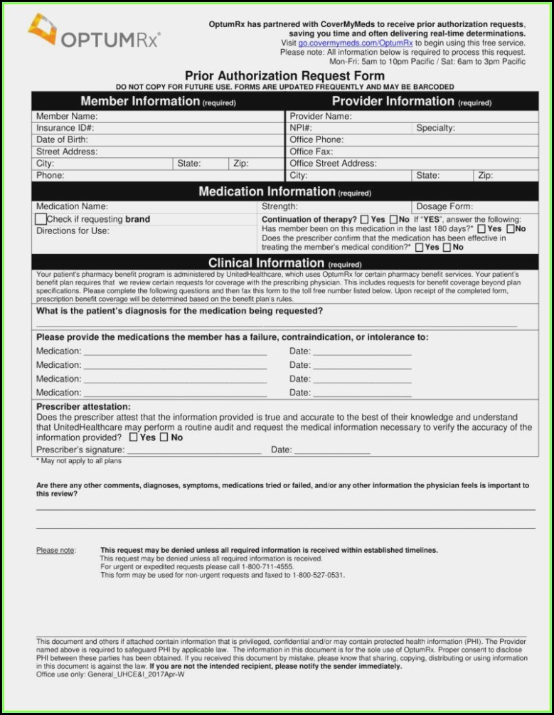 Medicare Pharmacy Prior Authorization Form