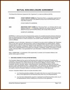 Mutual Non Disclosure Agreement Template