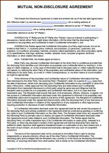 Mutual Non Disclosure Agreement Template Uk