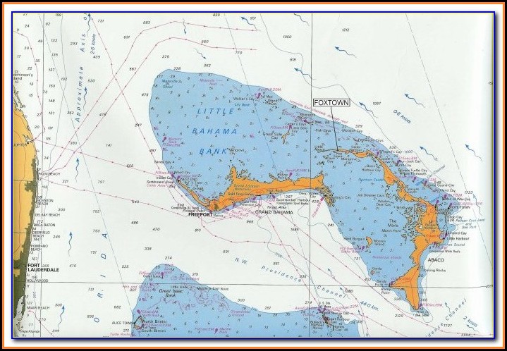 Nautical Map Of The Abacos Bahamas