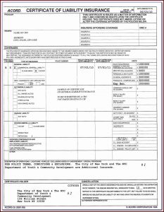 New Acord Certificate Of Insurance Form
