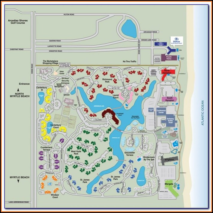 North Myrtle Beach Map Of Hotels