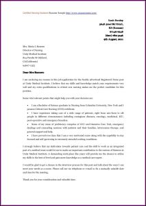 Nursing Resume Cover Letter Template Free