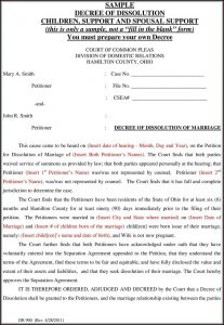 Ohio Dissolution Of Marriage Forms Hamilton County