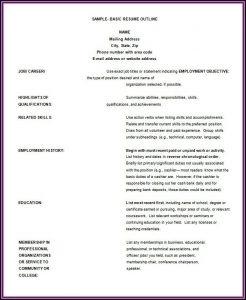 Outline For Resume Example
