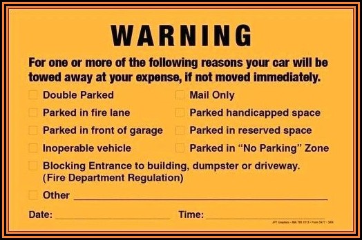 Parking Violation Notice Template