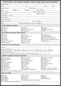 Pediatric Chiropractic Intake Forms