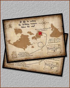 Pirate Map Wedding Invitations