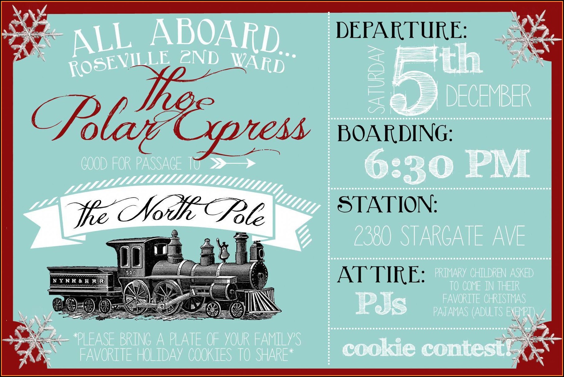 Polar Express Party Invitation Template Free