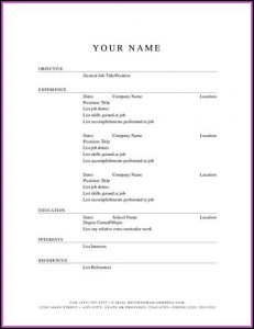 Print Free Blank Resume