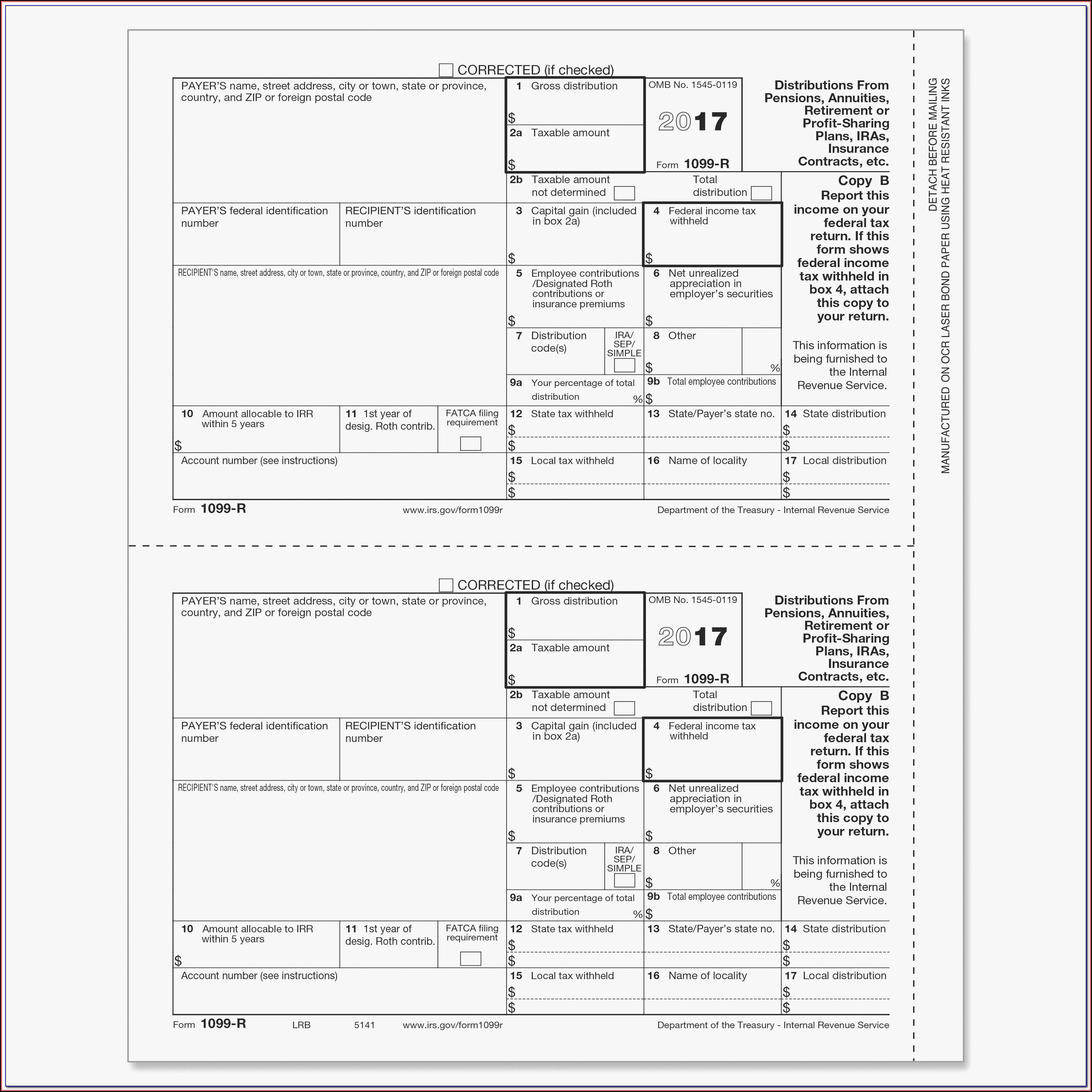 Printable 1099 Misc Tax Form Template