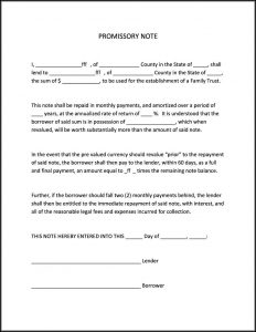 Printable Blank Promissory Note Form