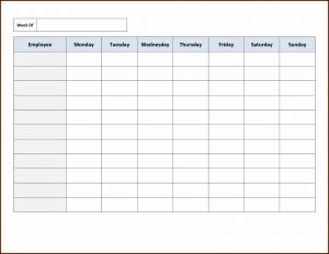 Printable Employee Schedule Template